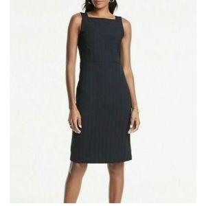 Ann Taylor Striped Ponte Square Neck Sheath Dress Size 6